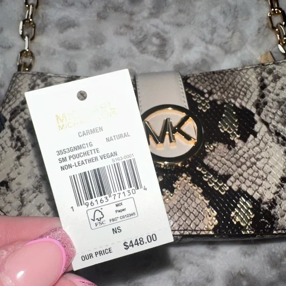 Michael Kors Carmen Snakeskin Pouchette